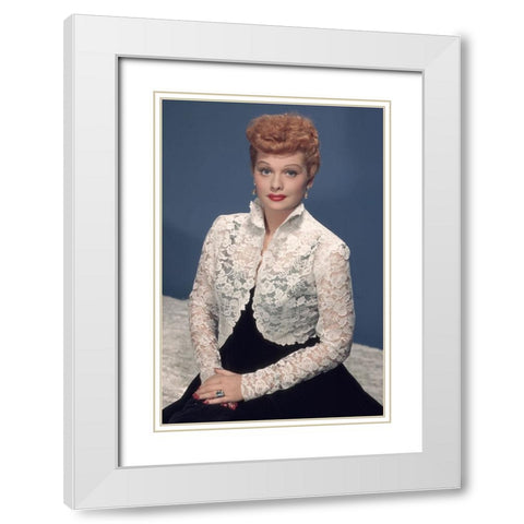 Lucille Ball White Modern Wood Framed Art Print with Double Matting by Vintage Hollywood Archive