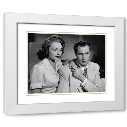 Lynn Bari, Vincent Price, Shock White Modern Wood Framed Art Print with Double Matting by Vintage Hollywood Archive