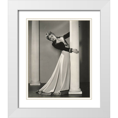 Olivia de Havilland, 1935 White Modern Wood Framed Art Print with Double Matting by Vintage Hollywood Archive