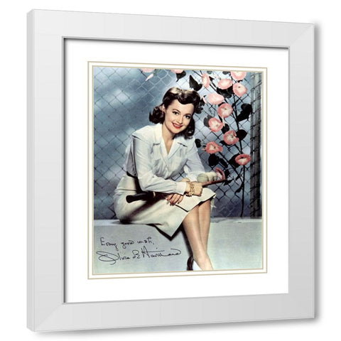 Olivia de Havilland, 1940 White Modern Wood Framed Art Print with Double Matting by Vintage Hollywood Archive
