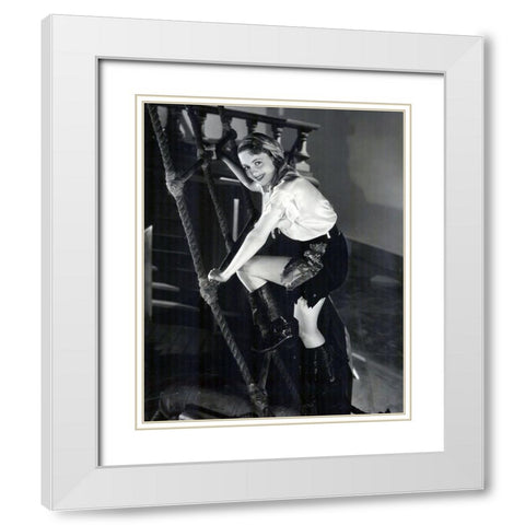 Olivia de Havilland White Modern Wood Framed Art Print with Double Matting by Vintage Hollywood Archive