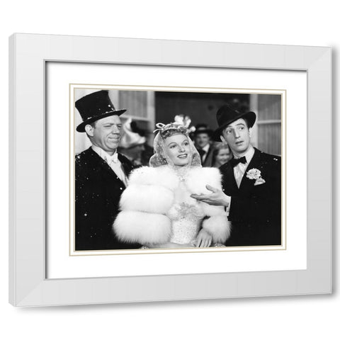 Paul Hartman, Anna Neagle, Ray Bolger, Mardi Gras, 1941 White Modern Wood Framed Art Print with Double Matting by Vintage Hollywood Archive
