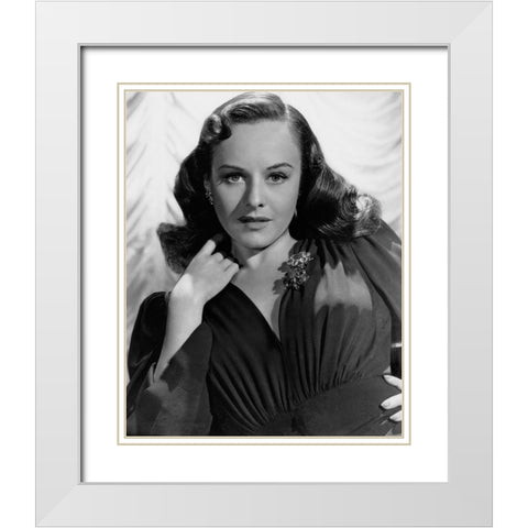 Paulette Goddard White Modern Wood Framed Art Print with Double Matting by Vintage Hollywood Archive