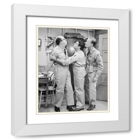 Phil Silvers, Harvey Lembeck, Allan Melvin, Youll Never Get Rich White Modern Wood Framed Art Print with Double Matting by Vintage Hollywood Archive