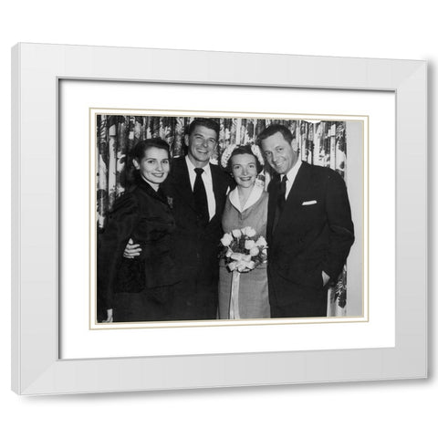 Reagan Wedding, 1952 White Modern Wood Framed Art Print with Double Matting by Vintage Hollywood Archive