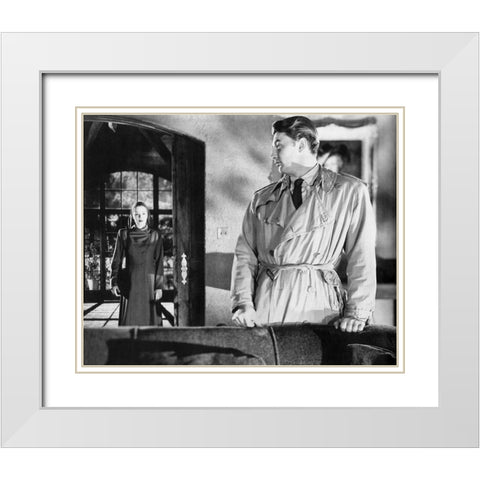Robert Mitchum, Out of the Past, 1947 White Modern Wood Framed Art Print with Double Matting by Vintage Hollywood Archive