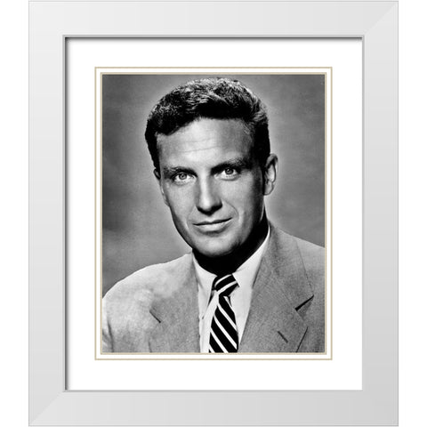 Robert Stack White Modern Wood Framed Art Print with Double Matting by Vintage Hollywood Archive