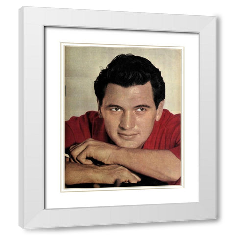 Rock Hudson, 1956 White Modern Wood Framed Art Print with Double Matting by Vintage Hollywood Archive