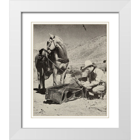 Roy Rogers with Trigger, 1943 White Modern Wood Framed Art Print with Double Matting by Vintage Hollywood Archive