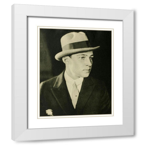 Rudolph Valentino, 1924 White Modern Wood Framed Art Print with Double Matting by Vintage Hollywood Archive