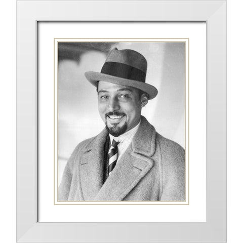 Rudolph Valentino with Beard, 1924 White Modern Wood Framed Art Print with Double Matting by Vintage Hollywood Archive