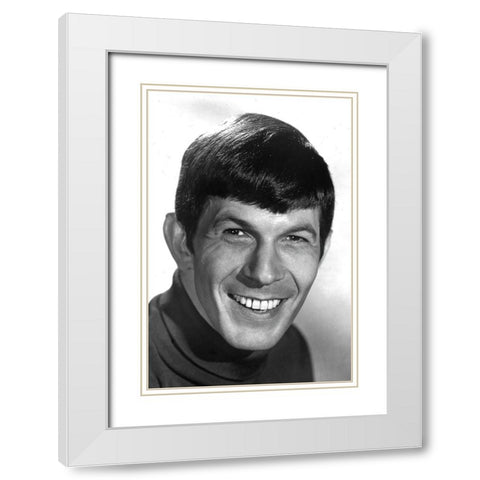 Leonard Nimoy, Star Trek White Modern Wood Framed Art Print with Double Matting by Vintage Hollywood Archive