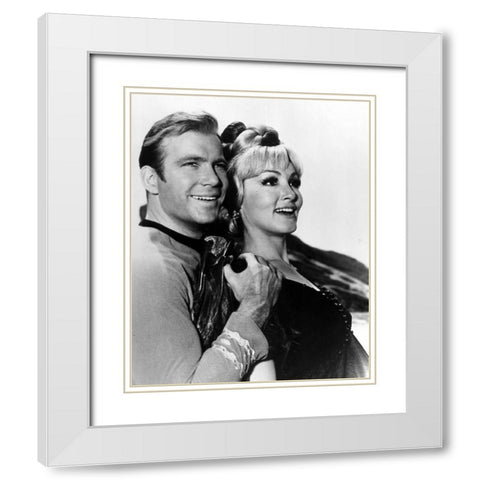 William Shatner, Julie Newmar, Star Trek White Modern Wood Framed Art Print with Double Matting by Vintage Hollywood Archive