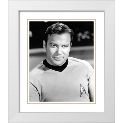 William Shatner, Star Trek White Modern Wood Framed Art Print with Double Matting by Vintage Hollywood Archive