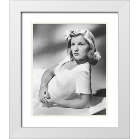Barbara Bel Geddes White Modern Wood Framed Art Print with Double Matting by Vintage Hollywood Archive