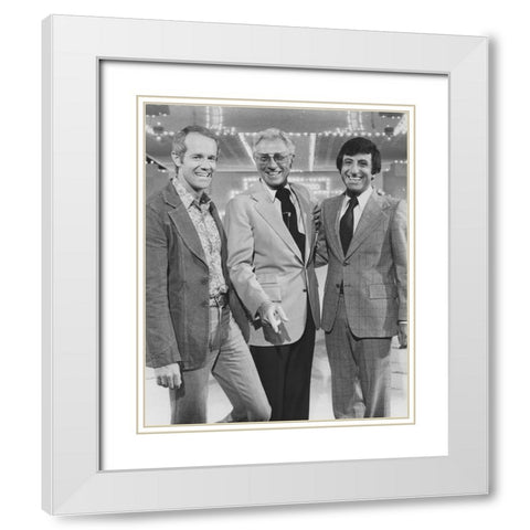 Mike Farrell, Allen Ludden, Jamie Farr, Stumpers, 1976 White Modern Wood Framed Art Print with Double Matting by Vintage Hollywood Archive