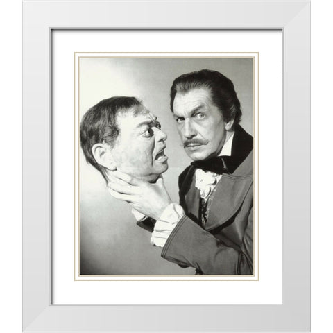 Vincent Price White Modern Wood Framed Art Print with Double Matting by Vintage Hollywood Archive