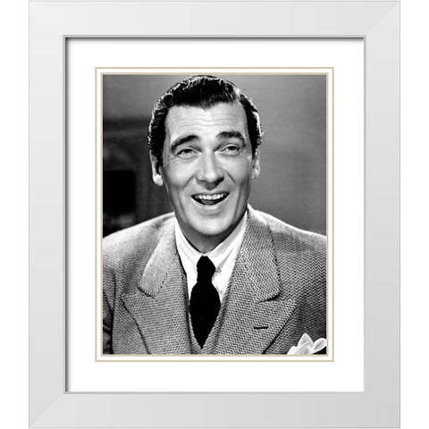 Walter Pidgeon White Modern Wood Framed Art Print with Double Matting by Vintage Hollywood Archive