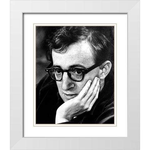 Woody Allen White Modern Wood Framed Art Print with Double Matting by Vintage Hollywood Archive