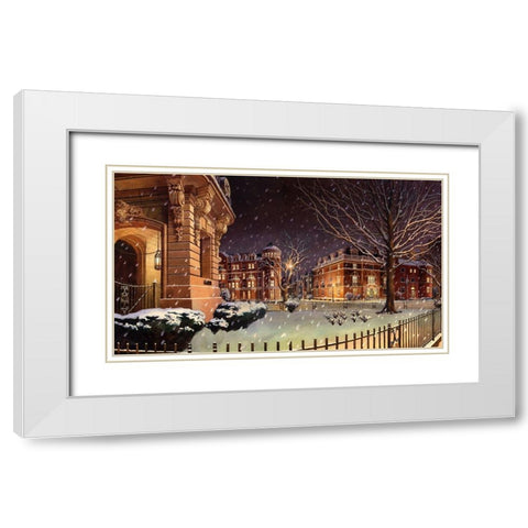 Washington Chronicle New Hampshire Avenue White Modern Wood Framed Art Print with Double Matting by Wang, John Z.