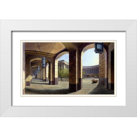 Washington Chronicle Federal Triangle White Modern Wood Framed Art Print with Double Matting by Wang, John Z.