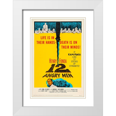 12 Angry Men-1957 White Modern Wood Framed Art Print with Double Matting by Vintage Hollywood Archive