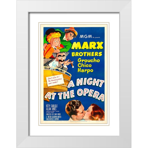 A Night at the Opera-1948 White Modern Wood Framed Art Print with Double Matting by Vintage Hollywood Archive