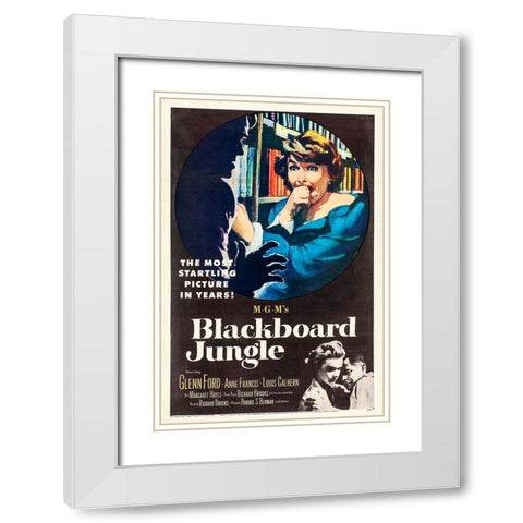Blackboard Jungle-1955 White Modern Wood Framed Art Print with Double Matting by Vintage Hollywood Archive