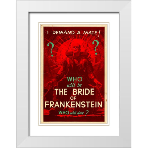 Bride of Frankenstein-1935 White Modern Wood Framed Art Print with Double Matting by Vintage Hollywood Archive