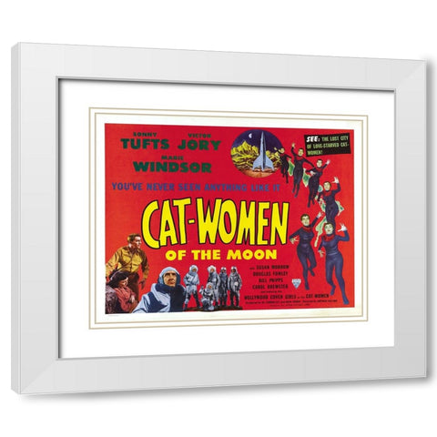 Cat Women of the Moon-1953 White Modern Wood Framed Art Print with Double Matting by Vintage Hollywood Archive