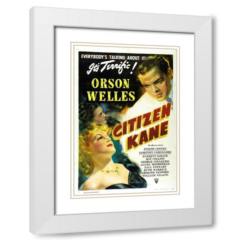 Citizen Kane-1941 White Modern Wood Framed Art Print with Double Matting by Vintage Hollywood Archive
