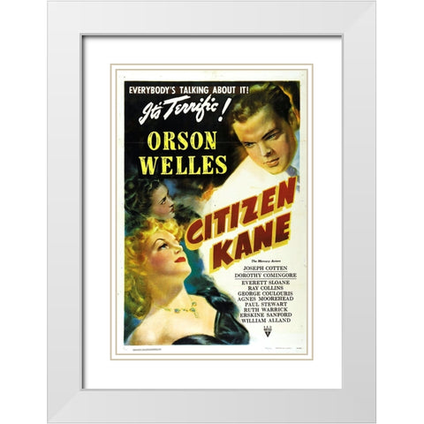 Citizen Kane-1941 White Modern Wood Framed Art Print with Double Matting by Vintage Hollywood Archive