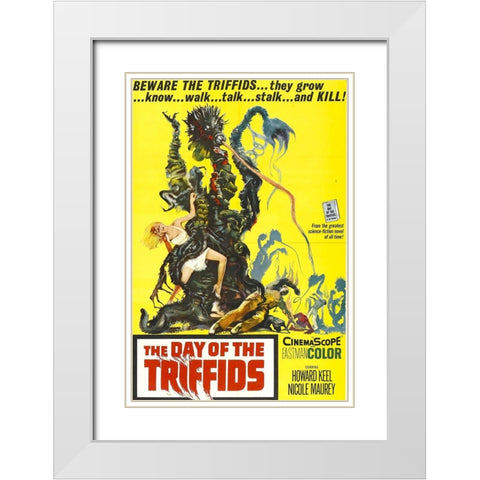 Day of the Triffids-1962 White Modern Wood Framed Art Print with Double Matting by Vintage Hollywood Archive