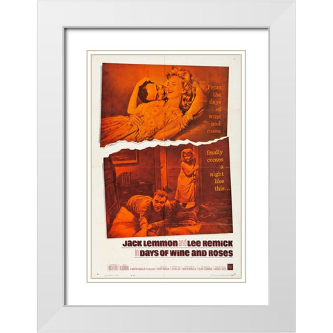 Days of Wine and Roses-1962 White Modern Wood Framed Art Print with Double Matting by Vintage Hollywood Archive