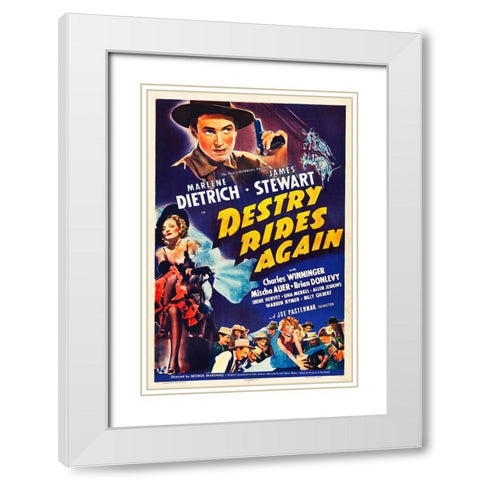 Destry Rides Again-1939 White Modern Wood Framed Art Print with Double Matting by Vintage Hollywood Archive
