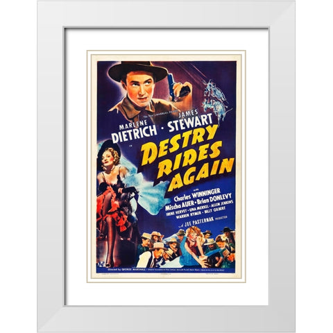 Destry Rides Again-1939 White Modern Wood Framed Art Print with Double Matting by Vintage Hollywood Archive