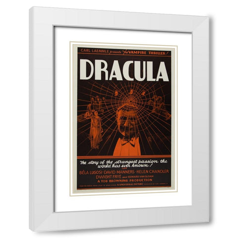 Dracula-1931 White Modern Wood Framed Art Print with Double Matting by Vintage Hollywood Archive