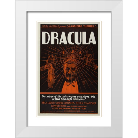 Dracula-1931 White Modern Wood Framed Art Print with Double Matting by Vintage Hollywood Archive