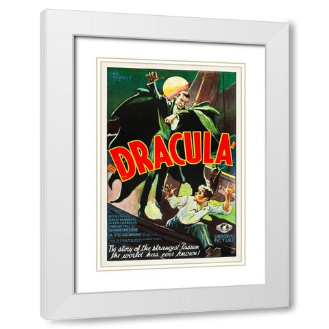 Dracula-1931 White Modern Wood Framed Art Print with Double Matting by Vintage Hollywood Archive