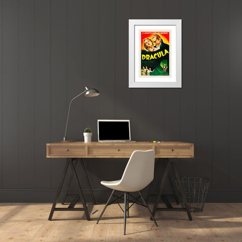 Dracula-1947 White Modern Wood Framed Art Print with Double Matting by Vintage Hollywood Archive