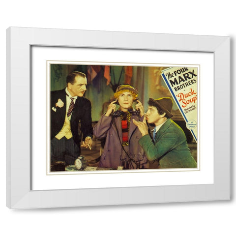Duck Soup Lobby Card White Modern Wood Framed Art Print with Double Matting by Vintage Hollywood Archive