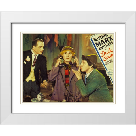 Duck Soup Lobby Card White Modern Wood Framed Art Print with Double Matting by Vintage Hollywood Archive