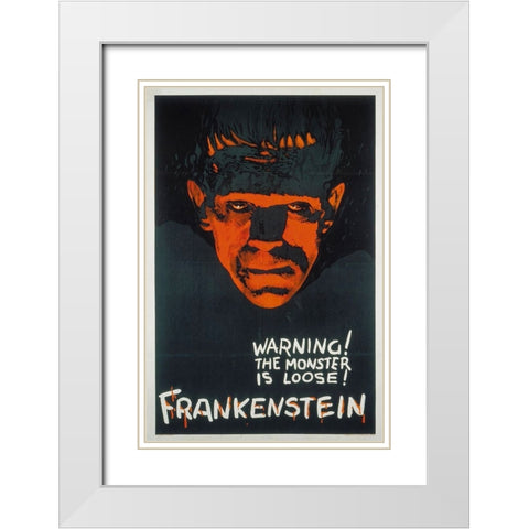 Frankenstein-1931 White Modern Wood Framed Art Print with Double Matting by Vintage Hollywood Archive