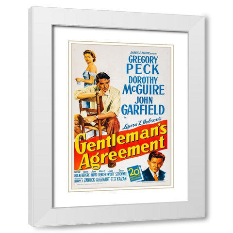 Gentlemans Agreement-1947 White Modern Wood Framed Art Print with Double Matting by Vintage Hollywood Archive