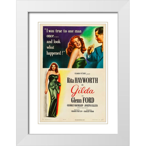 Gilda-1946 White Modern Wood Framed Art Print with Double Matting by Vintage Hollywood Archive