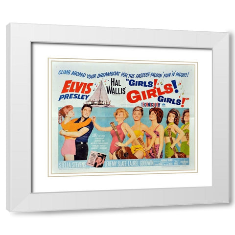 Girls! Girls! Girls!-1962 White Modern Wood Framed Art Print with Double Matting by Vintage Hollywood Archive
