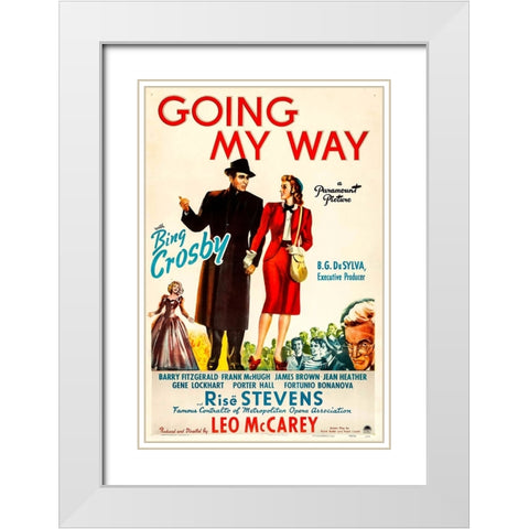 Going my Way-1944 White Modern Wood Framed Art Print with Double Matting by Vintage Hollywood Archive