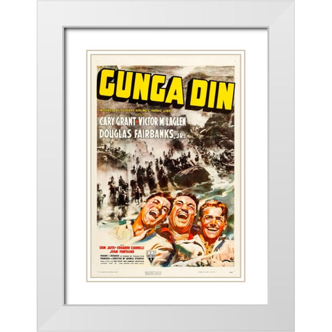 Gunga Din-1938 White Modern Wood Framed Art Print with Double Matting by Vintage Hollywood Archive