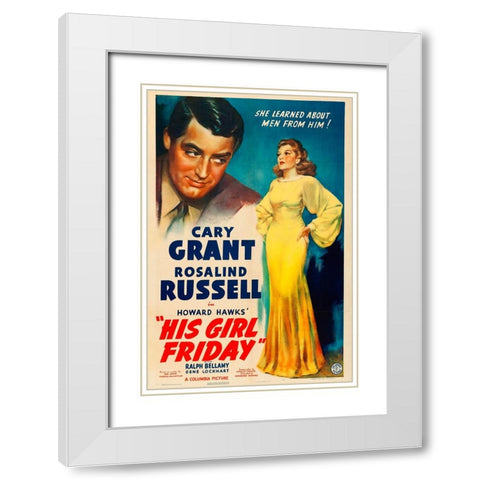 His Girl Friday-1940 White Modern Wood Framed Art Print with Double Matting by Vintage Hollywood Archive