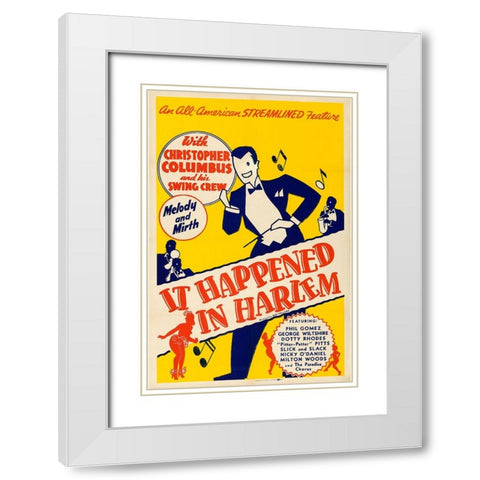 It Happened in Harlem White Modern Wood Framed Art Print with Double Matting by Vintage Hollywood Archive